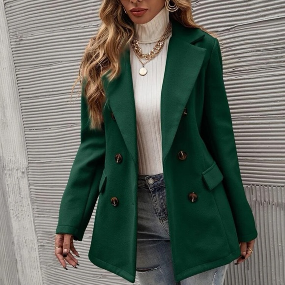 Double Breasted Overcoat pea coat preppy blue - Picture 13 of 15